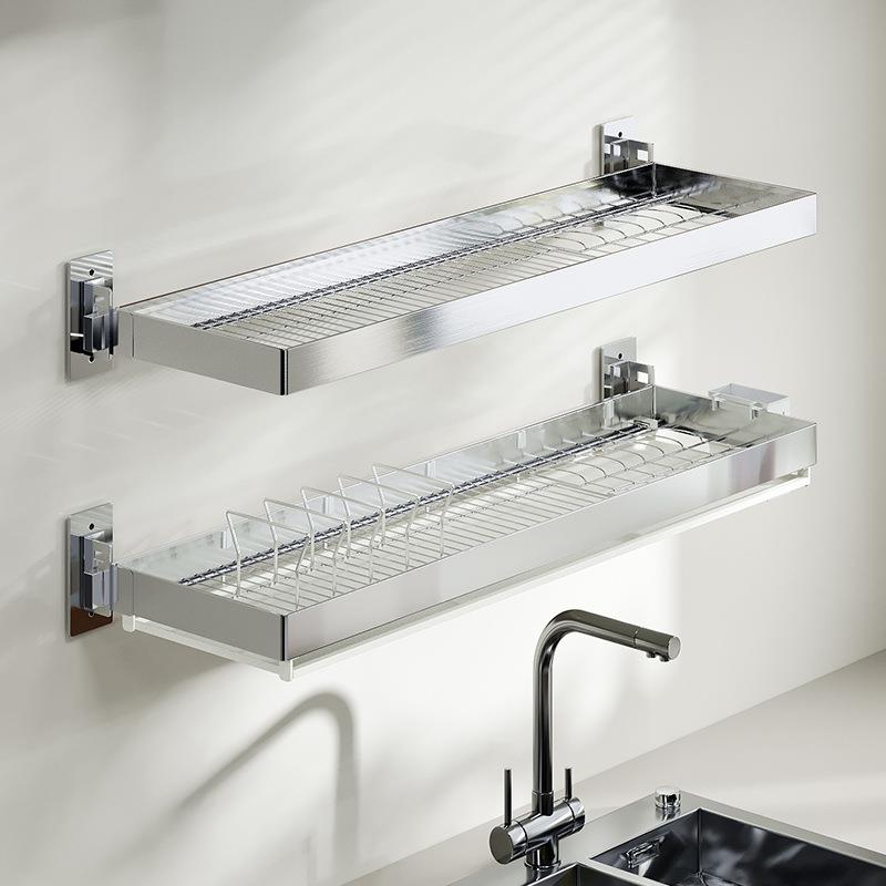 304不锈钢窗台窗户壁挂式水槽置物架放碗盘碗碟碗筷沥水架收纳架