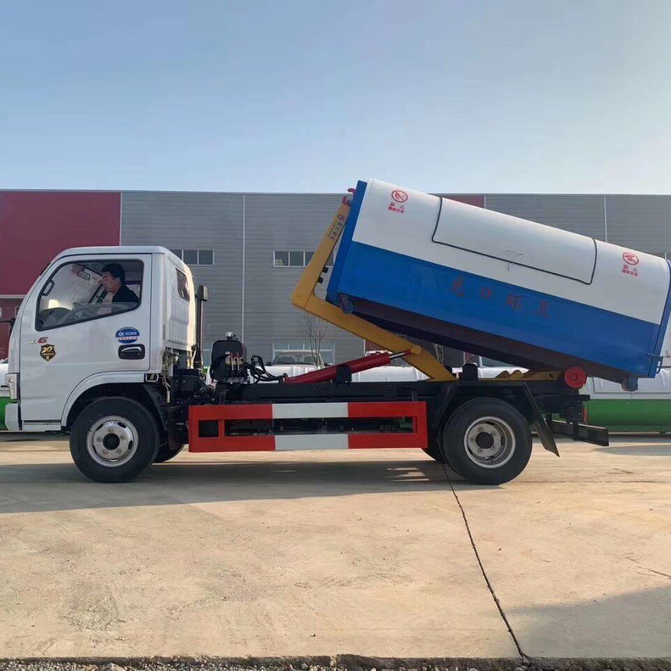 勾臂垃圾车 东风多利卡拉臂车 建筑垃圾钩臂车 车厢可卸式垃圾车