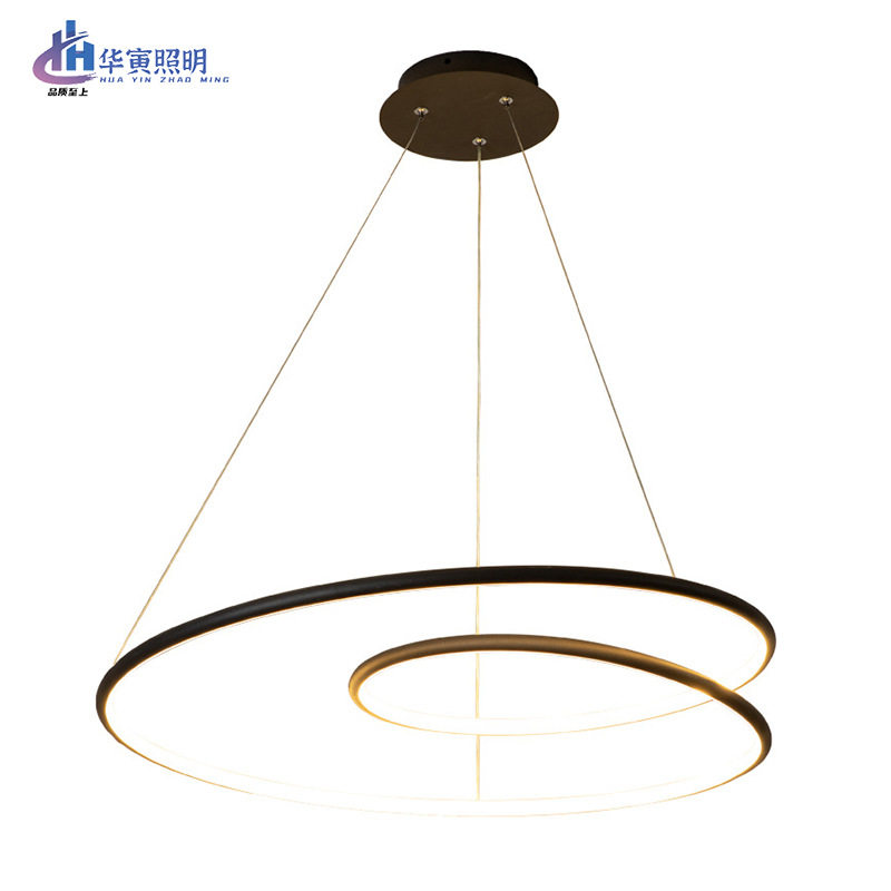 后现代简约创意圆环LED餐厅吊灯