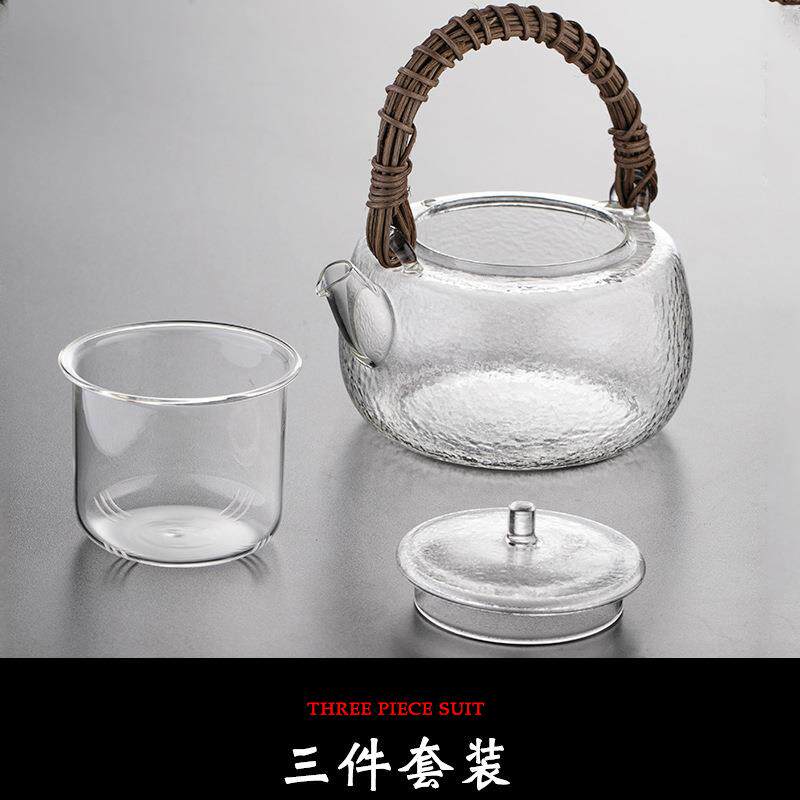 壶耐热玻TB01璃煮茶陶炉烧水电壶茶天然藤编玻璃提梁壶家用过滤泡