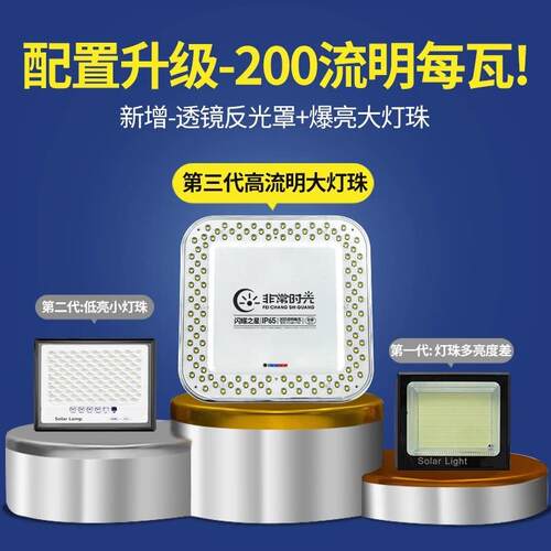 新d款太阳能爆亮投光灯山户外农村智门口家用能照明分体le中灯具