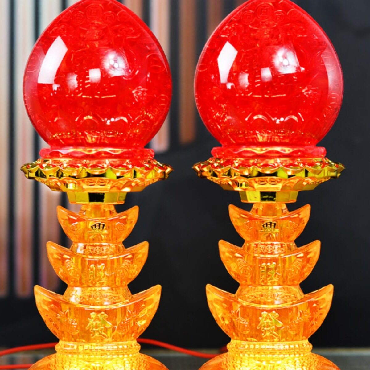 LED财神供灯供佛灯长明灯插电蜡烛灯佛前灯莲花灯家用祖先土地