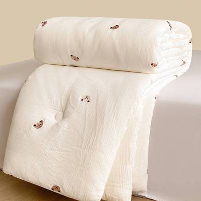 2024新款双层纱刺绣大豆被 被子被芯 冬被 150x200cm 2斤（夏被）