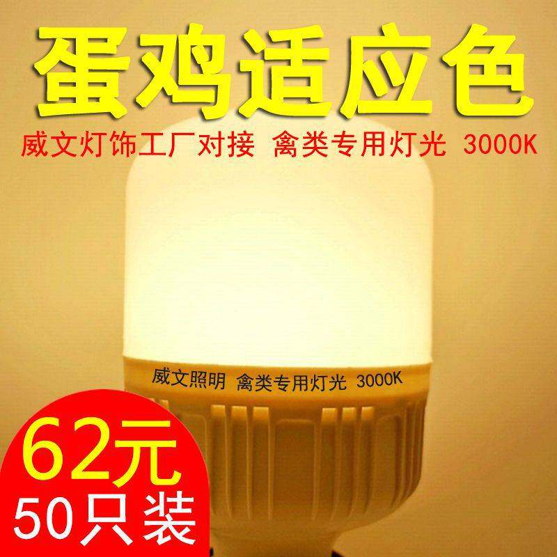 养鸡场暖光灯泡暖光5瓦E27螺口5w节能灯10W照明暖光鸡用超亮黄光