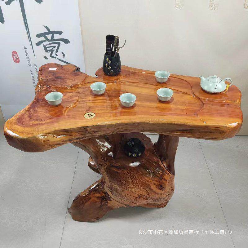 根雕茶实IOZ木树根茶几台原木家客树厅香樟木头茶台桩小型阳用台