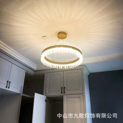 轻奢水晶吊灯现代简约餐厅客厅灯具别墅后现代卧室楼梯间网红灯具