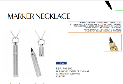 S.T Dupont  Marker Necklace黄铜记号笔项链男女通用配饰