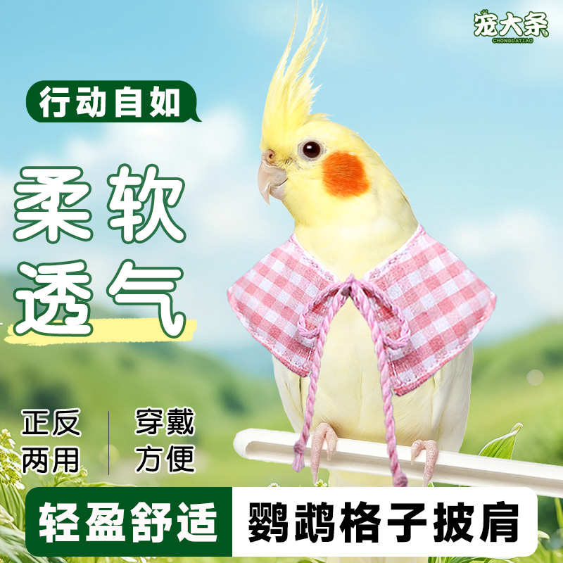 宠大条鹦鹉格子披肩鸟用