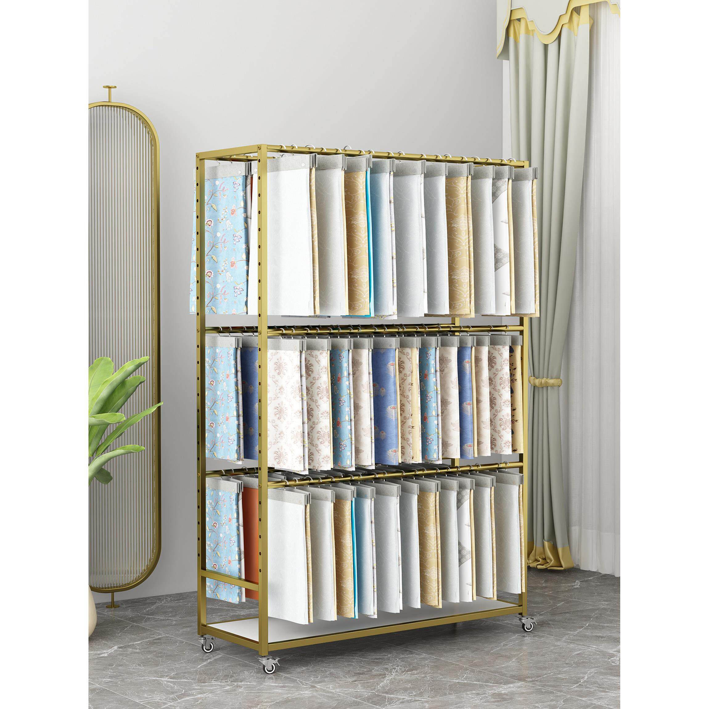 布料样品挂卡展示架双面多层面料皮革货架家纺店窗帘色卡陈列架子