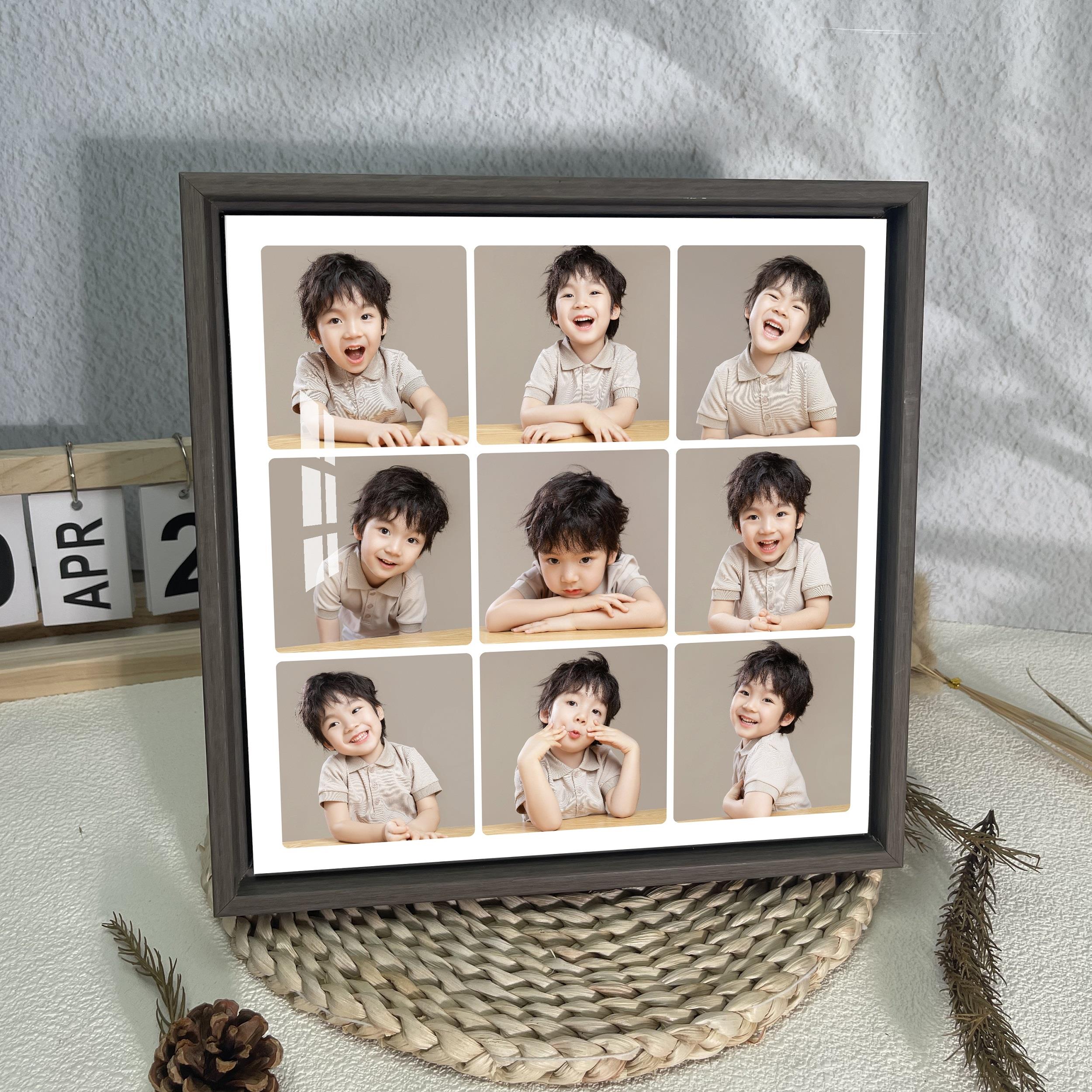 九宫格相框挂墙定制洗照片做成水晶摆台木质创意多宫格儿童婚纱照