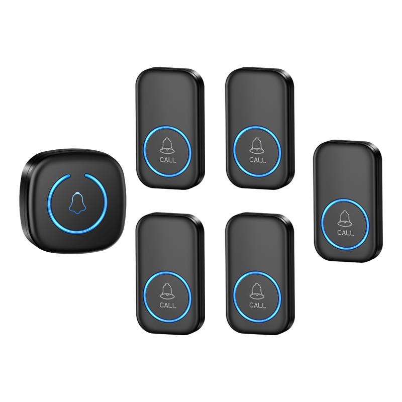 五拖一门铃无线 线家用超远距离智能电子遥控铃铛老人呼叫器办公