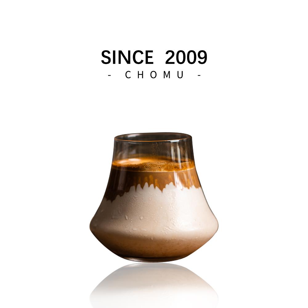 dirty咖啡杯日式富士山火山杯ins风玻璃杯小众设计感拿铁澳白杯子