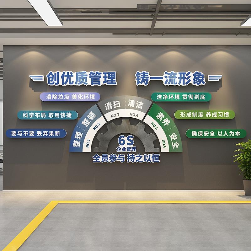 6s管理标识牌工厂车间安全生产企业文化形象墙语公司进门宣传质量