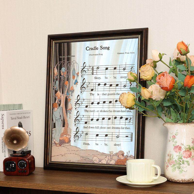 【镜面画 画】小清新欧式镜子画 画钢琴房摆件书房卧室温馨挂画