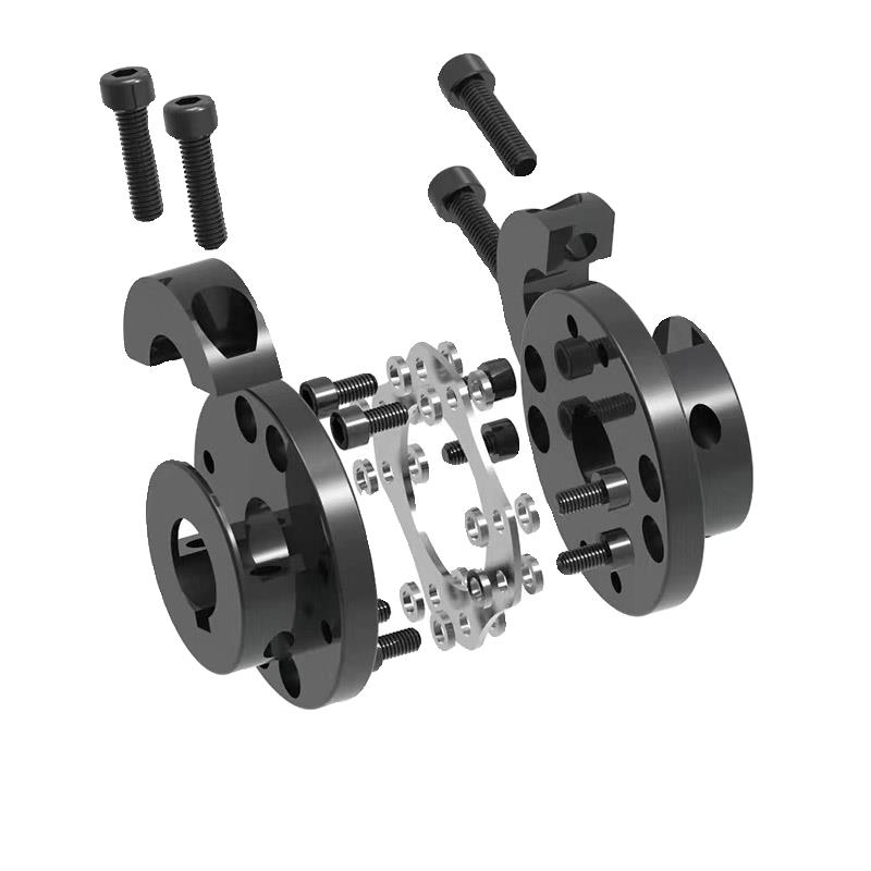 45钢DJM联轴器单膜片夹紧双膜片带键槽不锈钢大扭矩电机连轴器FES