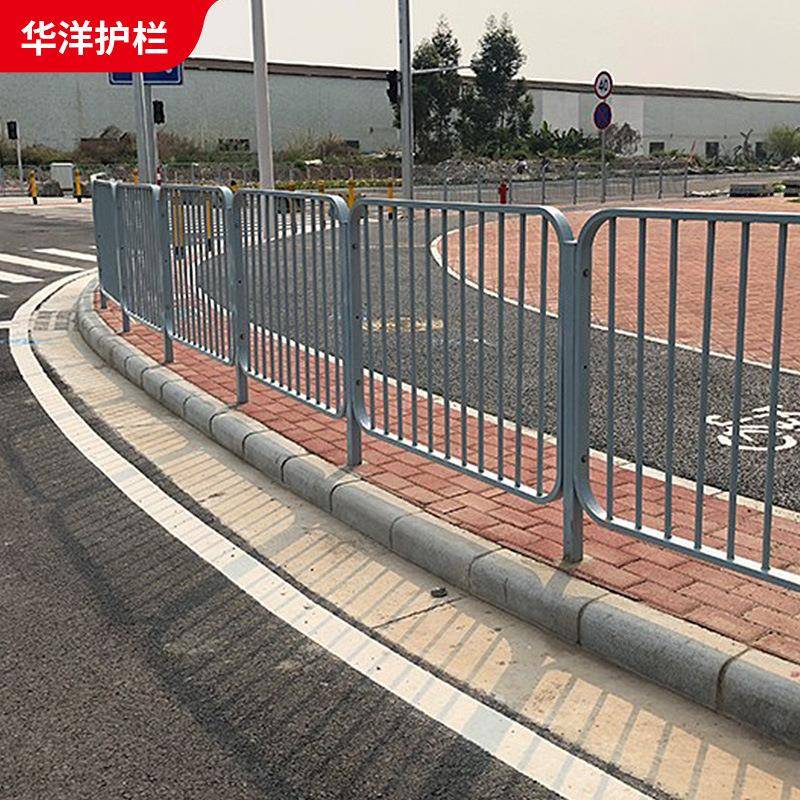 马路隔离港栏道杆实心锌钢政护栏无品牌/人行市围栏式护栏防撞围