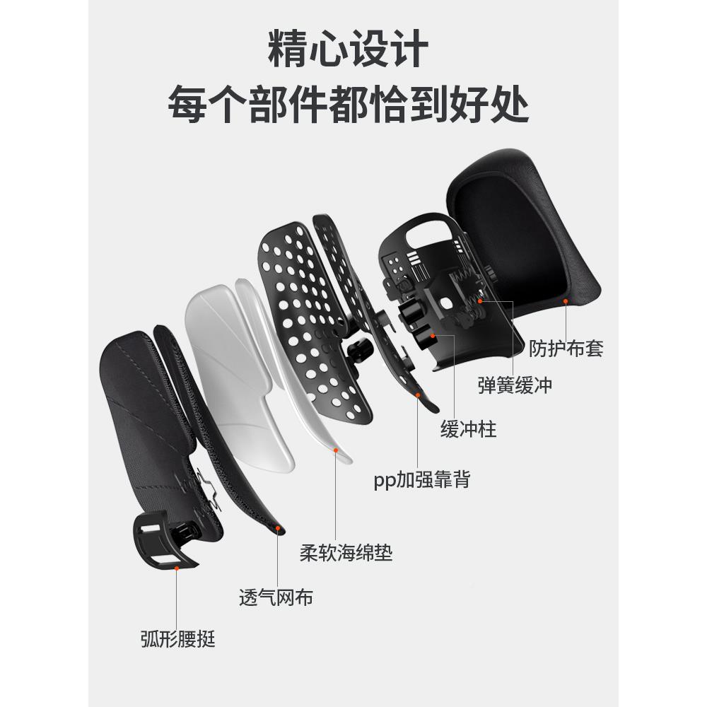 人工学F769J5SM腰护腰靠垫垫办公腰体靠座椅子汽室车靠背垫顶腰托