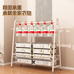 晾衣服收纳架子 挂衣架落地卧室家用晾衣架室内简易衣帽架阳台杆式