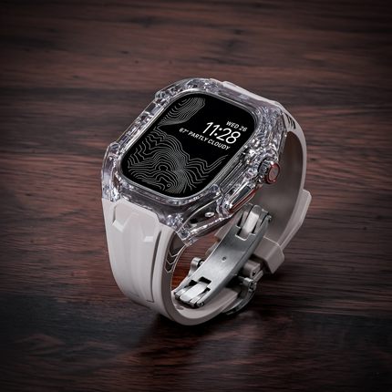 ERFG适用AppleWatch Ultra2改装表带S10苹果iwatch手表S9新款S8兰博夏季冰川一体S7透明壳se高级感全包保护壳