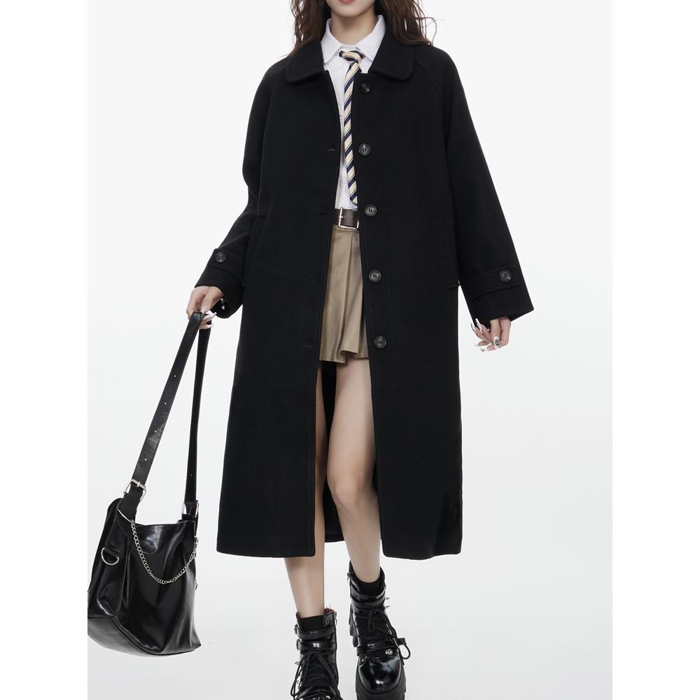 黑色大衣女2025春季新款小个工作服定制