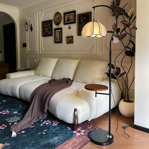 法式复古风边几置物落地灯客厅