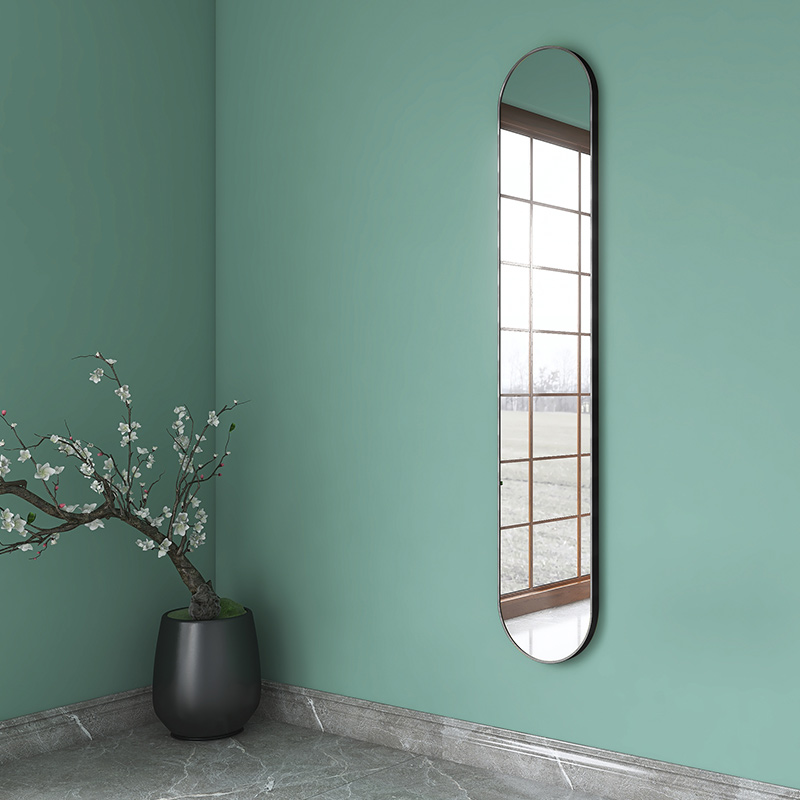 长条窄镜子穿衣镜带框壁挂超窄试衣镜小户型装饰镜全身镜贴墙镜子