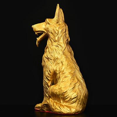 开运大号纯铜狼狗风水家居招财摆件看门狗贵犬护运守财铜狗工艺礼