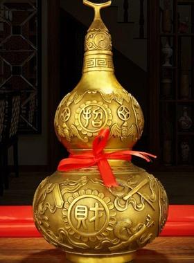 纯铜招财葫芦摆件开盖吉祥八宝葫芦家居工艺礼品办公室摆件
