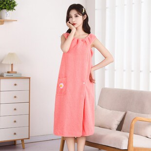 浴巾家用女可穿可裹非纯棉全棉吸水大人浴裙浴袍夏季 洗澡2024新款