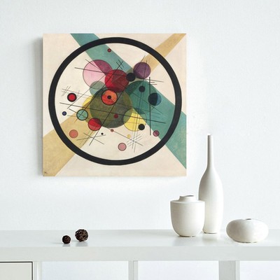 康定斯基美式壁画欧式抽象客厅装饰画办公室餐厅挂画无框画油画布