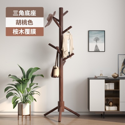 家用简易立式挂包办公室宿舍挂衣架衣帽架架衣架卧室落地实木杆式