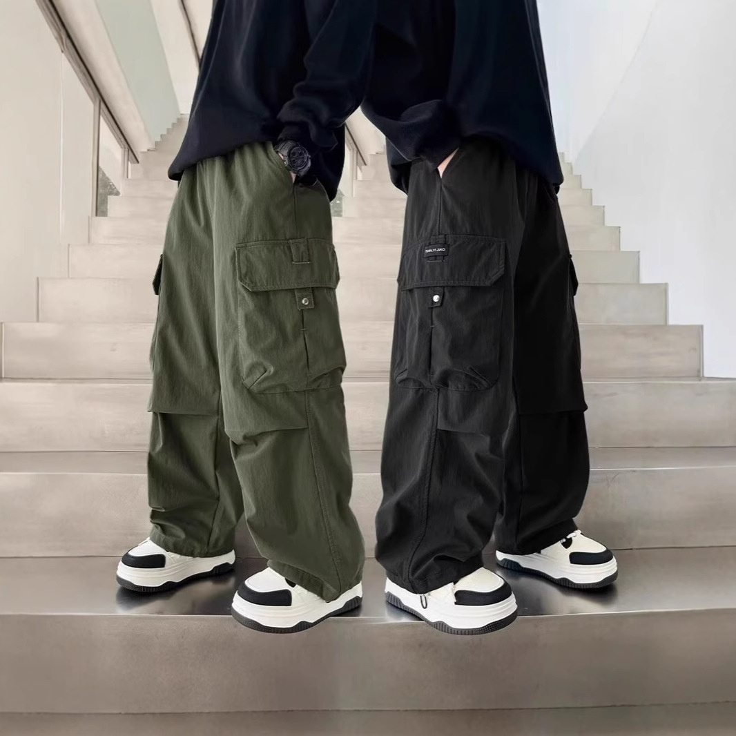 童装男童2025春秋季新款时尚宽松中大童休闲口袋阔腿休闲工装裤潮