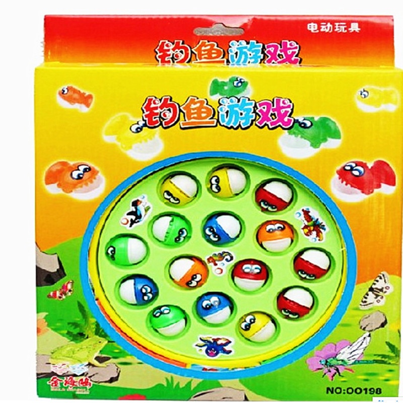 金海鸥00198电动音乐钓鱼玩具儿童早教四人玩具四杆电子钓鱼玩具