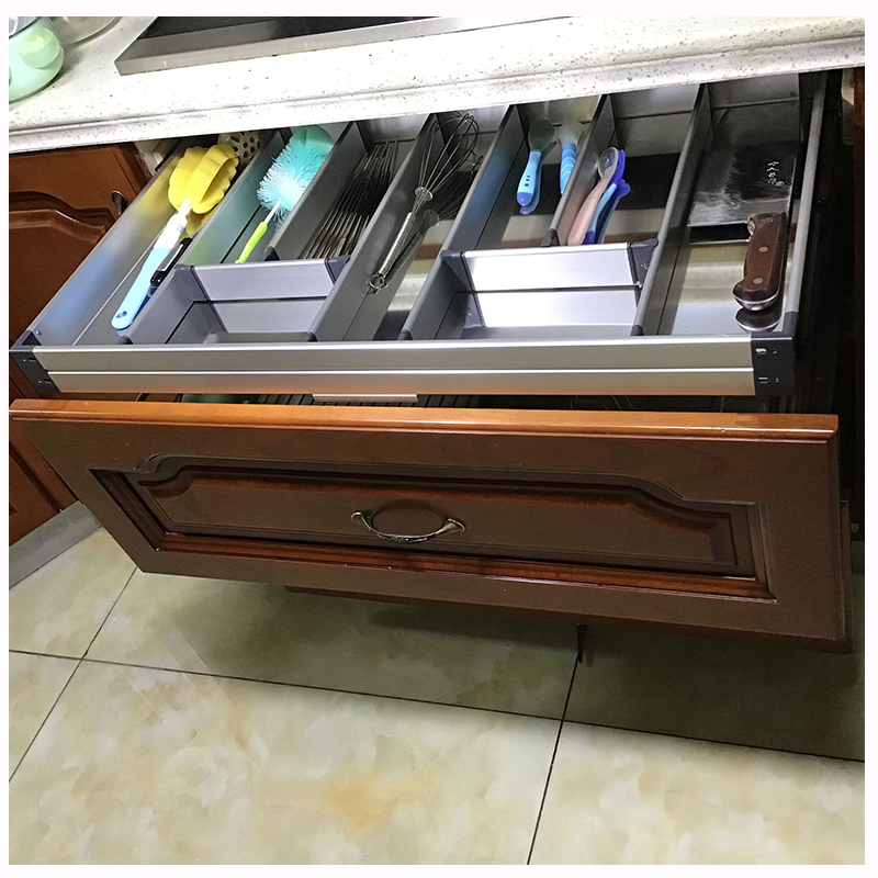 超薄拉篮抽屉式筷勺铲刀叉调羹收纳侧装阻尼O轨消毒柜洗碗机上低