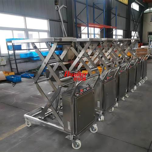 客人定全04SUS电动升降平台车 不锈钢电动提升机 液压升降车