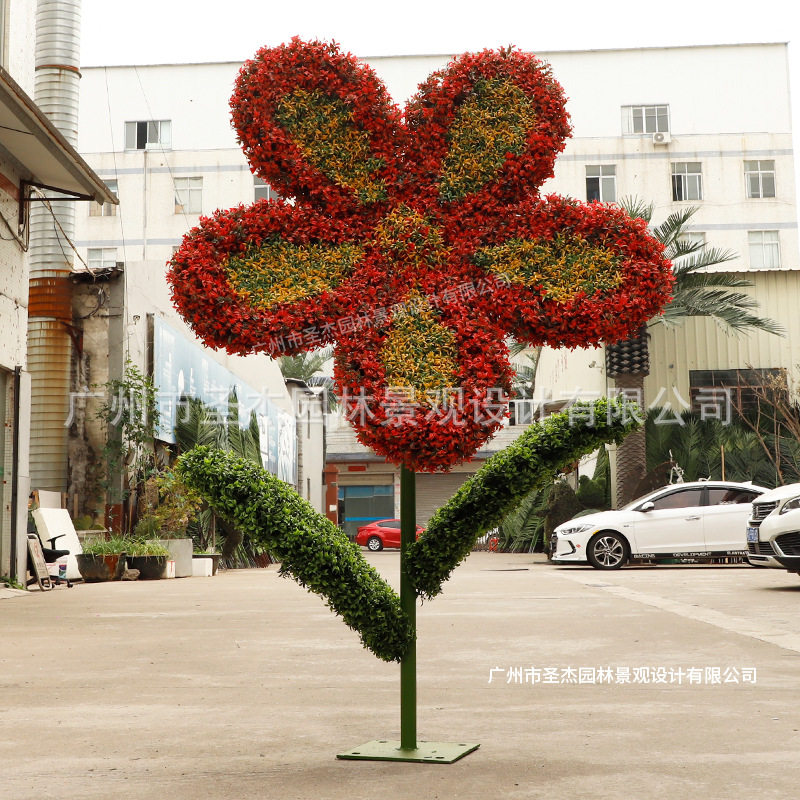 厂家销售仿真绿雕花雕塑室外抗uv草皮装饰园林可拆卸假绿植雕塑