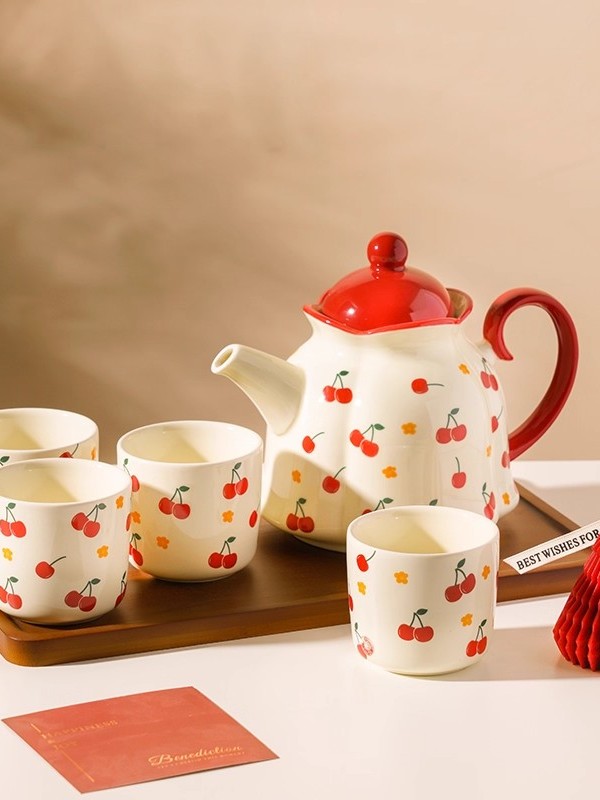 新款水壶套装家用陶瓷茶壶茶杯大容量高档茶杯套装礼盒茶具高颜值