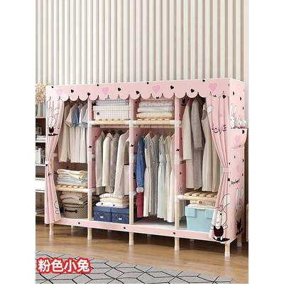 简易衣柜家用卧室出租房BYG实现简约布衣柜子代木收用纳经济型挂