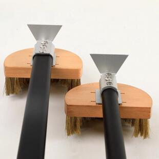 ?工披萨炉刷铜丝刷AND铝合金加长手柄萨具木披披柄钢丝刷长柄萨工