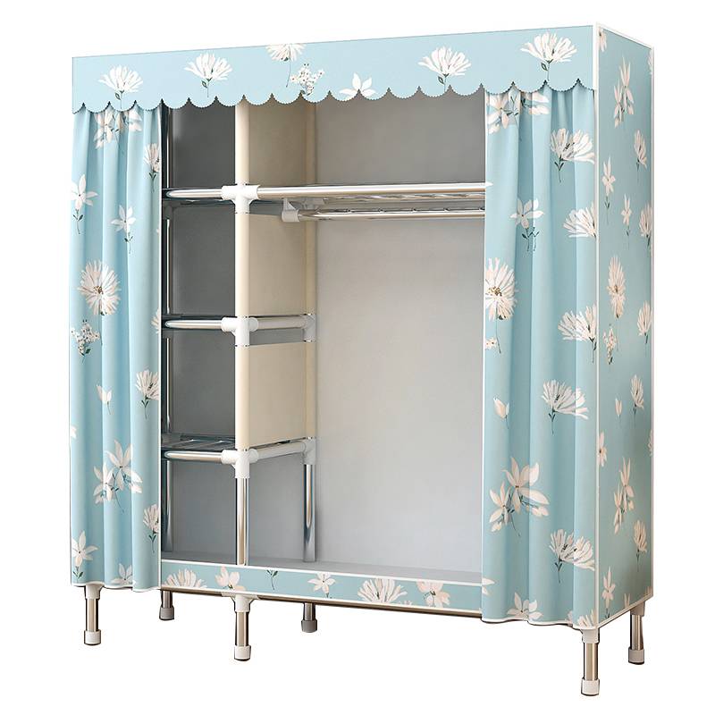 简易布衣柜家用卧室出租房全钢架结实耐用小户型经济型收纳布衣橱