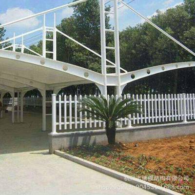 PKF户外停车场膜阳结构停车棚小区汽车遮白色遮棚充车电桩雨停棚