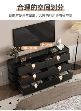 法式奶油斗柜室床尾风柜超薄极窄色款3ELM0CM玻璃复古卧黑柜子储