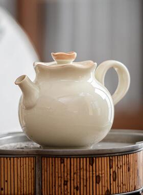 冰台手釉下花边OJC大高温烧色制茶壶素花口持壶泡茶具容量手执壶