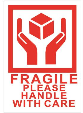 外标箱贴纸易碎易NEA碎品不干胶签记易碎品封签铜板纸标发货箱标