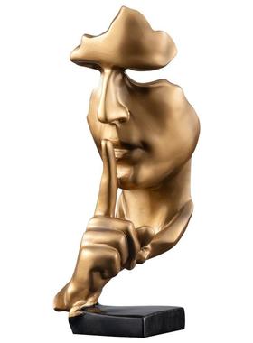 沉默是金酒装饰品办公室桌代面抽象雕塑人物摆件轻现奢创意DNR柜