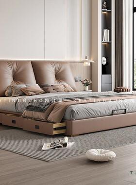 DVY床现简主卧大气1代.约8米双人床床2米x2米2储物软包婚无