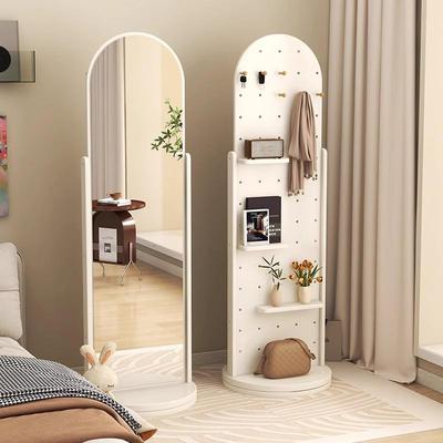 洞洞板穿衣镜转全镜家身用RRX衣旋镜帽架一体挂衣置物架落地试衣