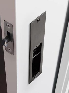 隐形移门锁卫室内门黑色钩木锁厨阳台美式移动门锁生间房推USN拉