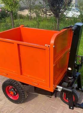 电动手推斜灰斗搬车斗运水三开翻门57920工地用拉沙货泥农程养殖