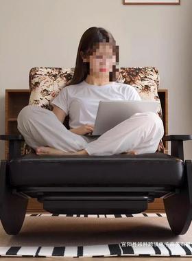 实木摇椅躺椅客厅沙发阳台懒摇人椅单懒人休闲椅人沙发复椅古IRB